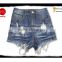 Adults age group washed technic cheap girls jeans shorts fashion ripped jeans pants for wowen with hole