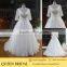 New Arrive V-neck Short Sleeve Appliqued Bow Crystal Beaded Wedding Gown