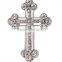Alloy cz diamond crystal men's vintage cross brooch