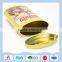 Metal tin box for sweet candies packaging like skittles or colorful candies