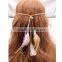 2016 Hot-Selling Girl BOHO Suede Feather Celebrity Peacock Multicolor Feather Tassels Hair Head Band