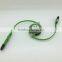 High quality multi-function retractable usb cable portable usb cable,2 in 1 usb cable
