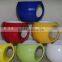 creative fancy peculiar football shape red yellow orange blue and green ceramic coffee mug