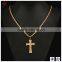 ATHENAA Vintage Copper Material Plated Gold Fashion 2mm Gold Orthodox Cross Pendant