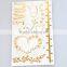 Wholesale waterproof mixed gold and silver temporary metallic body tattoo sticker foil face tattoo sticker