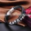 Top quality fashion design wood bead bracelet genuine leather bracelet wholesale