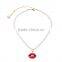 OEM/ODM Manufacture 2016 Latest Design Red Lip Pendant Necklace Pearl Necklace for Women