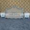 Shabby chic style baroque furniture folding bed matt white wood mdf silver bed hot sell