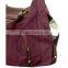 Nylon baby diaper weekend overnight bag with leather trim