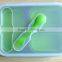 3 compartment Portable Collapsible Silicone Food Storage Container with Lid