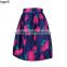 Fashion Stylish Women's European Retro Style Knee-Length Floral Bubble Puff Printed Pleated Skirt
