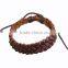 BOSHIHO crochet leather bracelet/charm leather bracelet/hand made leather bracelet