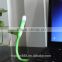 NEW Arrival USB LED Light Flexible USB Charger Cable for iPhones Flexible Micro USB LED Light Data Cable