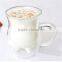 Handcraft Borosilicate Creative Cute Transparent Heat-resisting Double-layer Cow Milk Glass Cup 250ML
