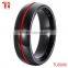 red line enamel black tungsten ring for ring