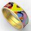 Gold Plated Smooth Stainless Steel Women Enamel Bangle