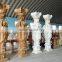 Luxry yellow marbe roman pillar with four lady statues