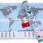 New World Map with Scratch off Flags Edition Tube Packaging Scratch travel world map AMA-13