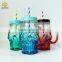 Skull shape mason glass jar mug with lid and straw