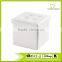 White Faux Leather Foot Rest Storage Ottman With Removable Lid