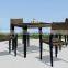 High quality garden furniture rattan wicker square dining table and chairs