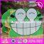 2017 New design double sided frog wooden kids toy storage W08C213