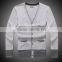 Men's fine cardigan grey kintwear
