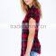 Adorable Dolled up Short Sleeve Plaid Shirts Latest Shirt Designs for Women