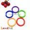 55mm EN71 Qualified Mix Color Circle Ring Baby Plastic Teething Ring