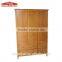 Portable bedroom cabinets 3-track sliding door wooden wardrobe closet sale