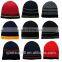 Mens Fashion Stripe Knitted Beanie Winter Beanie Hat