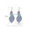 2016New desgin simple blue paint leaf women drop earring leaf shape tassel earrings