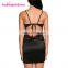 Silky Black Cut Out Back Sexy Women Babydoll Plus Size Lingerie