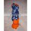 Women's Designer Handmade Cotton Printed Blue Orange Skirt girls wear long Dress party Wear