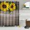 sunflower 3D digital print waterproof polyester shower curtain for bathroom