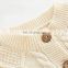 Long sleeve cotton jumpsuit plain color knit baby rompers