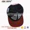 wholesale custom made corduroy brim snap back hat/wool fabric snapback cap