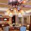 Wholesale European brand fan lights living room bedroom hotel restaurant decorated iron leaf fan light