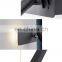 New Design Black Metal Vintage Rectangle Wall Lamp Two Light Sources Indoor Decoration Wall Lighting