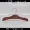 CY-273 brown wooden baby clothes hanger short wooden hanger with clips wholesale