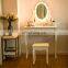 Vanity Set with Lighted Mirror, Makeup Vanity Dressing Table with LED Lights and Large Drawer for Bedroom,White