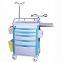 High Quality Movable Hospital Medical ABS Plastic Trolley Emergency Crash Cart For Sale