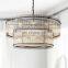 Modern Industrial Style Rivet Crystal Piece Chandelier Lighting Fixture for Living Room Kitchen Island Dining Room Foyer Lobby