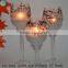 Buy handpainting long stemmed Hurricane Pillar Holder Pinecone Crackle Glass Christmas Winter                        
                                                Quality Choice