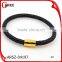 Fashion Stainless Steel Plated 18K Gold Clasp Red Leather Friendship Bracelet