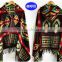2016 hot selling gorgeous Geometric Shapes women knit poncho with hood