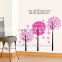 ALFOREVER Hot sale Reusable wall sticker pink trees for home decoration