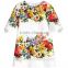 lastest fashion flower girl net dress printed short sleeve flower girl dress for 2-8 years girls