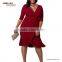 Fashion red Halter Hollow-out Club Party Midi short sexy party dress