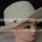 yellow &white striped ladies summer beach straw hat